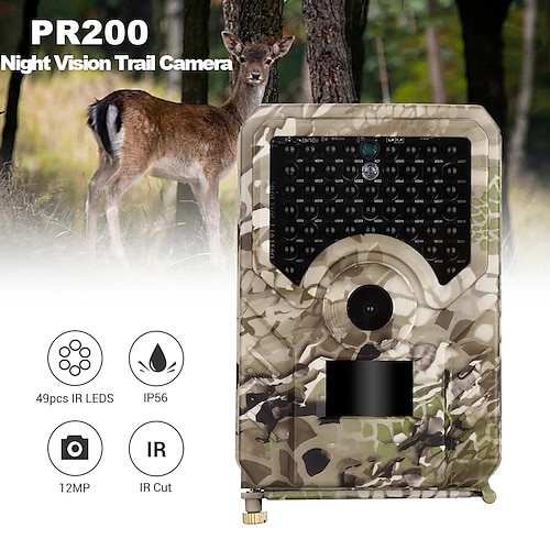 

PR200 Hunting Trail Camera 0.2s Trigger Time 120 Degrees Photo Traps Night Vision Wildlife Scouting Camera Photo Traps Track