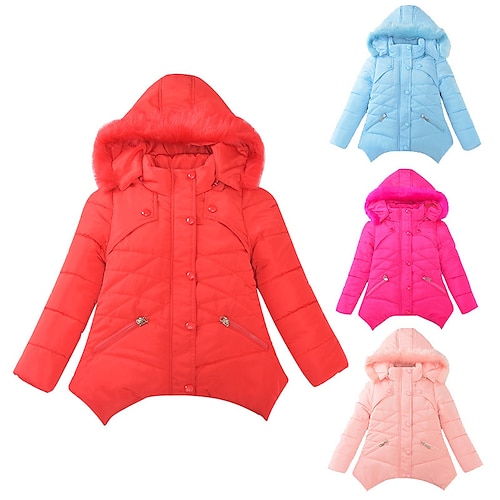 

Bambino Da ragazza Piume Tinta unica Attivo Esterno Cappotto Capispalla 3-12 anni Inverno Rosa Azzurro cielo Rosso