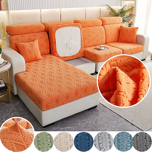

Solid Color Thicken Elastic Sofa Cover Living Room Protector Kids Slipcover Couch Cover Seat Cushion Washable Removable 1pcs Jacquard velvet Cushion cover