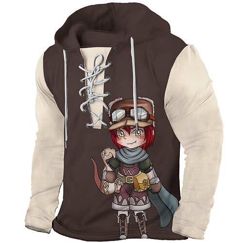 

Inspired by Cartoon people Cosplay Hoodie Anime Cartoon Anime Classic Street Style Hoodie For Men's Women's Unisex Adults' 3D Print 100% Polyester Casual Daily