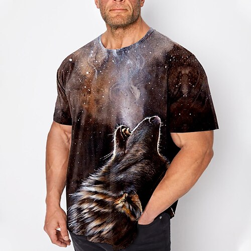 

Men's Plus Size T shirt Tee Big and Tall Graphic Crew Neck Short Sleeve Spring & Summer Basic Fashion Streetwear Comfortable Casual Sports Tops