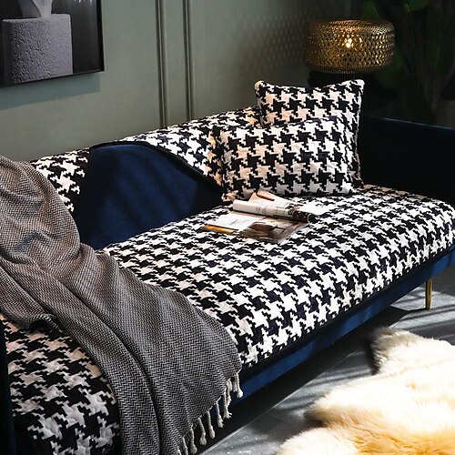 

Houndstooth Sofa Slipcover Sofa Seat Cover Sectional Couch Covers,Furniture Protector Anti-Slip Couch Covers(Sold by Piece/Not All Set)