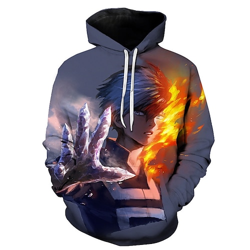 

Inspired by My Hero Academia Todoroki Shoto Hoodie Cartoon Manga Anime Front Pocket Graphic Hoodie For Men's Women's Unisex Adults' 3D Print 100% Polyester