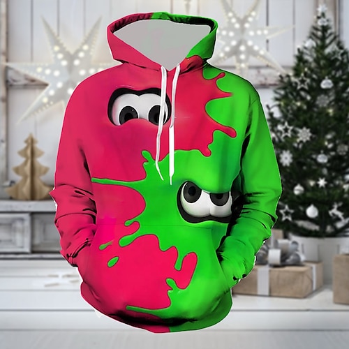 

Men's Pullover Hoodie Sweatshirt Blue Pink Hooded Graphic Prints Elf Print Christmas Daily Sports 3D Print Basic Streetwear Designer Spring & Fall Clothing Apparel Hoodies Sweatshirts