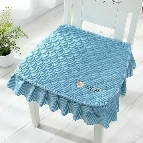 

Ruffled Chair Cushion Pad Dining Chair Cover Farmhouse Chair Cushion Pad Soft Cotton Filled Seat Cushion for Dining Room, Office, Kitchen