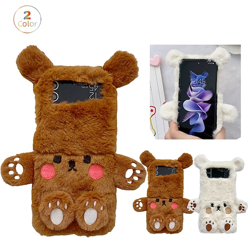 

Phone Case For Samsung Galaxy Flip Z Flip 4 Z Flip 3 Flip 3D Cartoon Plush Plush