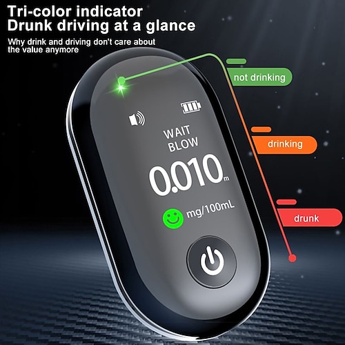 

Professional Alert Breath Alcohol Tester 0.96FTF Device Breathalyzer Analyzer Detector Test LCD Display Digital Alcohol Tester