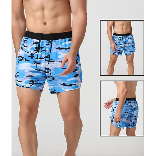 

Men's Running Shorts Athletic Shorts Pocket Drawstring Bottoms Athletic Breathable Quick Dry Moisture Wicking Fitness Gym Workout Running Sportswear Activewear Solid Colored Black Blue Khaki