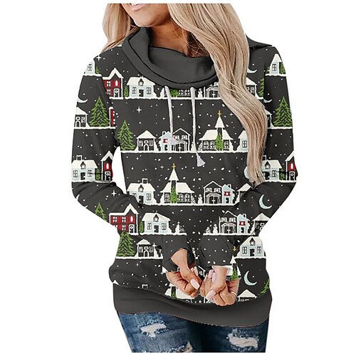 

town Masquerade Hoodie Women's Christmas Christmas Carnival Masquerade Adults' Christmas Vacation Polyester Top