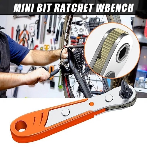 

Two-way Orange Multifunctional Right-angle Ratchet Screwdriver Set Phillips Flat-blade Screwdriver Head Set