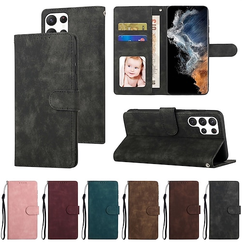 

telefono Custodia Per Samsung Galaxy Custodia flip S23 S22 Plus Ultra Cornice antiurto Con chiusura magnetica A calamita Tinta unita TPU pelle sintetica
