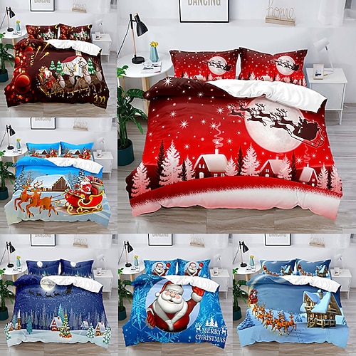 

Duvet Cover Set Boy Gife For Kid Gife 2/3 Piece Bedding Set with 1 or 2 Pillowcase(Single Twin only 1pcs)Merry Christmas New Year Gift Dog