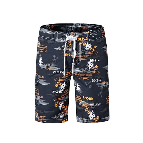 

Men's Swim Shorts Swim Trunks Board Shorts Drawstring Elastic Waist Graphic Prints Comfort Breathable Knee Length Casual Daily Beach Fashion Streetwear Blue Yellow Micro-elastic