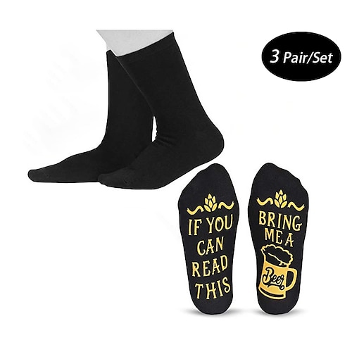 

Men's 3 Pairs Socks Sport Socks / Athletic Socks Casual Socks Black Color Letter Casual Daily Sports Medium Spring, Fall, Winter, Summer Fashion Comfort