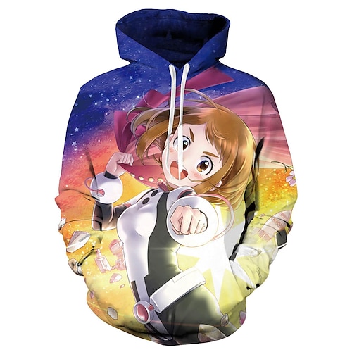 

My Hero Academia Cobertor Moletom Desenho Mangá Anime Bolso frontal Arte Gráfica Moletom Para Homens Mulheres Unisexo Adulto Impressão 3D 100% Poliéster Casual / Diário