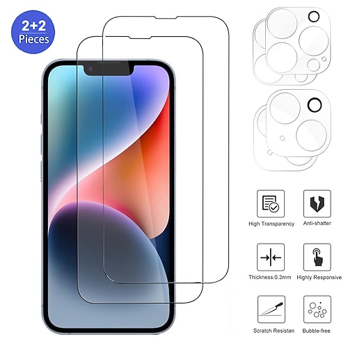 

[22Pack] Phone Screen Protector Camera Lens Protector For Apple iPhone 14 Pro Max iPhone 13 Pro Max 12 Mini 11 Tempered Glass High Definition (HD) 9H Hardness Ultra Thin Phone Accessory