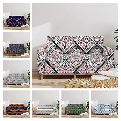 

Bohemian Printed Sofa Cover Elastic Soft Durable Sofa Cover 1 Piece of Brushed Polyester Washable Furniture Protective Cover Suitable for Armchair Seat/Double Seat Sofa/Single Sofa/Three Seat Sofa