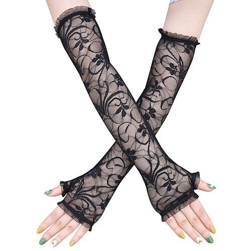 

Nylon Elbow Length Glove Stylish / Simple With Ruffles Wedding / Party Glove