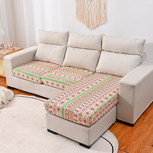 

Seat Cushion Cover Striped Reactive Print / Printed Polyester Slipcovers