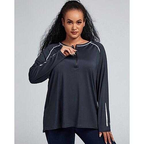 

Women's Autumn And Winter New Yoga Clothes Women's Large Size Long Sleeve Outdoor Sports Top Tight Breathable Fast Dry Fitness Running