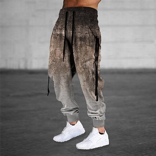 

Men's Sweatpants Joggers Trousers Drawstring Elastic Waist 3D Print Graphic Prints Comfort Sports Outdoor Casual Daily Cotton Blend Streetwear Designer Blue Brown Micro-elastic