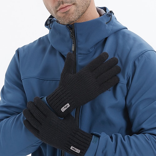 

Men's 1 Pair Outdoor Winter Gloves / Gloves / Woolen Gloves Gloves - Solid Colored Stylish / Non-slip