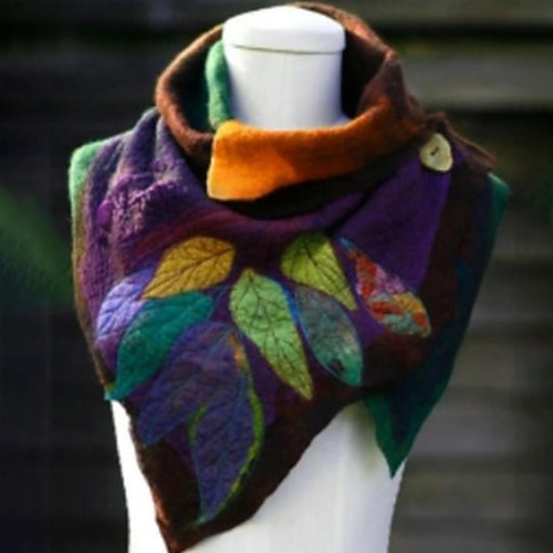 

2022 autumn and winter hot digital printing multi-leaf irregular scarf scarf women