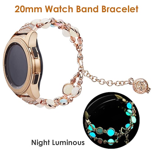 

22mm 20mm Watch Band for Samsung Galaxy Watch 5/Pro 4 Classic 3 40mm 44mm 45mm 42mm Active 2 Jewelry Bracelet Luminous Metal Strap for Women