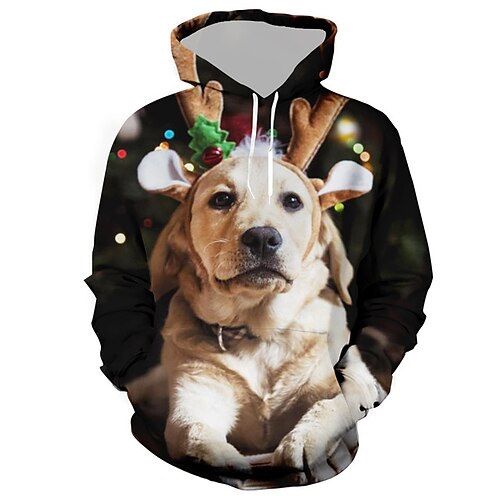 

Men's Pullover Hoodie Sweatshirt Green Blue Brown Hooded Dog Graphic Prints Ugly Christmas Print Daily Sports 3D Print Basic Streetwear Designer Spring & Fall Clothing Apparel Hoodies Sweatshirts