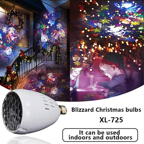 

Blizzard bulb projection lamp Christmas Projector Lights Outdoor Projector Landscape Lights Patterns Waterproof Indoor Outdoor Lights for Xmas Halloween Holiday Party Garden Decorations
