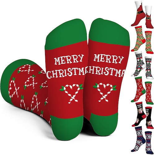 

Fun Christmas Socks Funny Xmas Gifts for Men and Women Novelty Cozy Unisex Crew Cotton Sock