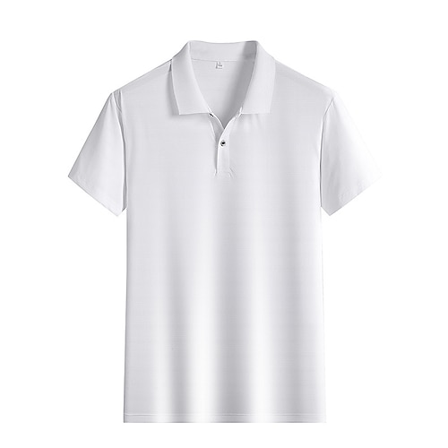 

Men's Polo Shirt Golf Shirt Solid Colored Button Down Collar Black Navy Blue White Street Casual Short Sleeve Button-Down Clothing Apparel Fashion Lightweight Elegant