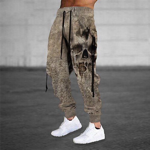 

Men's Sweatpants Joggers Trousers Drawstring Elastic Waist 3D Print Graphic Prints Comfort Breathable Sports Outdoor Casual Daily Cotton Blend Terry Streetwear Stylish Black Brown Micro-elastic