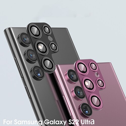 

[1 Pack] Phone Camera Lens Protector For Samsung S22 Tempered Glass Aluminum alloy Explosion Proof Scratch Proof Phone Accessory