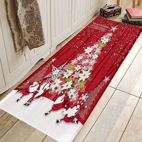 

Christmas Holiday Floor Mat Area Rug Door Mat Hallway Carpets Area Rugs for Bedroom Living Room Carpet Kitchen Bathroom Anti-Slip Floor Mats