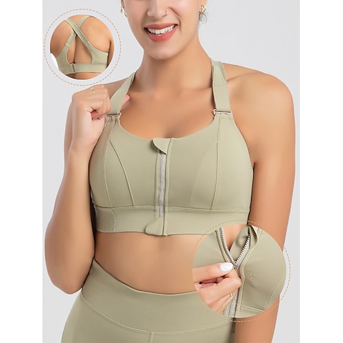 

Women's Sports Bra Running Bra Wirefree Spandex Fitness Gym Workout Running Plus Size Adjustable High Impact Quick Dry Padded High Support Light Purple Black Green Light Green Red Light Blue Solid