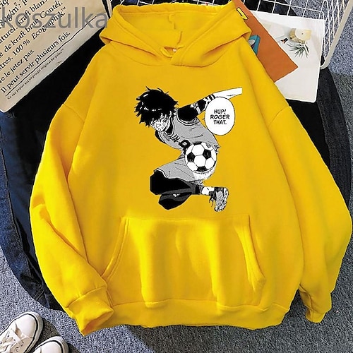 

Inspired by Blue Lock Isagi Yoichi Hoodie Cartoon Manga Print Front Pocket Graphic Hoodie For Men's Women's Unisex Adults' Hot Stamping Polyster Casual Daily