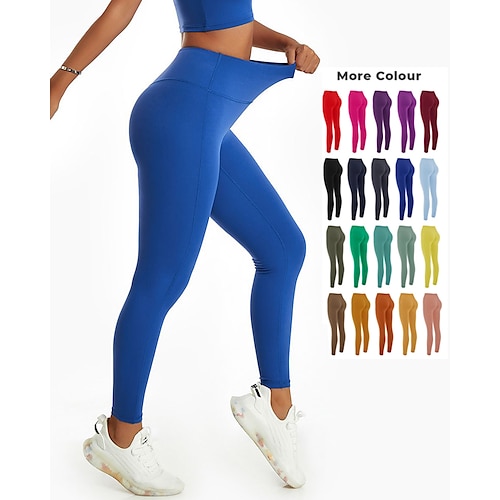 

Women's Yoga Leggings Tummy Control Butt Lift Yoga Fitness Running Tights Apple Green claret Watermelon Red Sports Activewear Stretchy