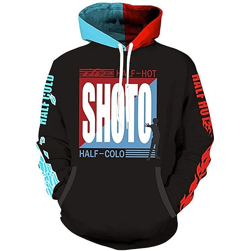 

Inspired by My Hero Academia Todoroki Shoto Hoodie Cartoon Manga Anime Front Pocket Graphic Hoodie For Men's Women's Unisex Adults' 3D Print 100% Polyester