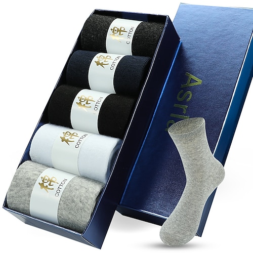 

Homens 5 pares Meias Meias Esportivas Meias Equipe Meias casuais Multicolorido Cor Algodão Cor Sólida Casual Diário Esportes Média Primavera / Outono / Inverno / Verão Moda Conforto