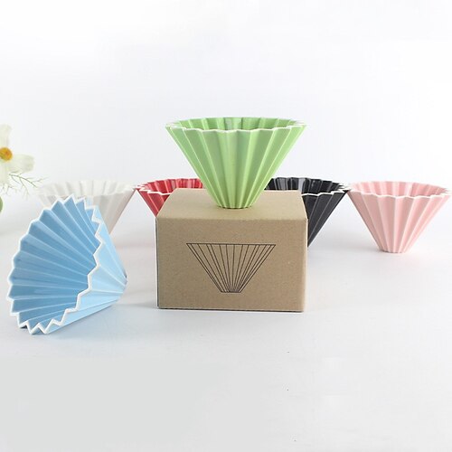 

Origami ceramic coffee filter cup v-shaped creative hand-brewed coffee filter drip cup conical ceramic cake filter cup