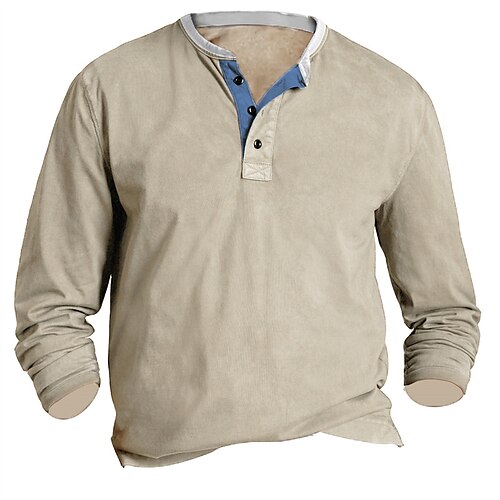 

Men's Henley Shirt T shirt Tee Plain V Neck Street Sports Long Sleeve Button-Down Clothing Apparel Basic Designer Casual Comfortable