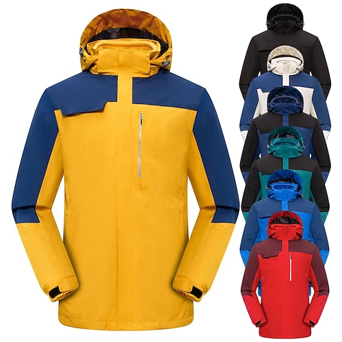 

Men's Hiking 3-in-1 Jackets Ski Jacket Waterproof Hiking Jacket Winter Outdoor Thermal Warm Waterproof Windproof Fleece Lining Outerwear Winter Fleece Jacket Trench Coat Hunting Ski / Snowboard