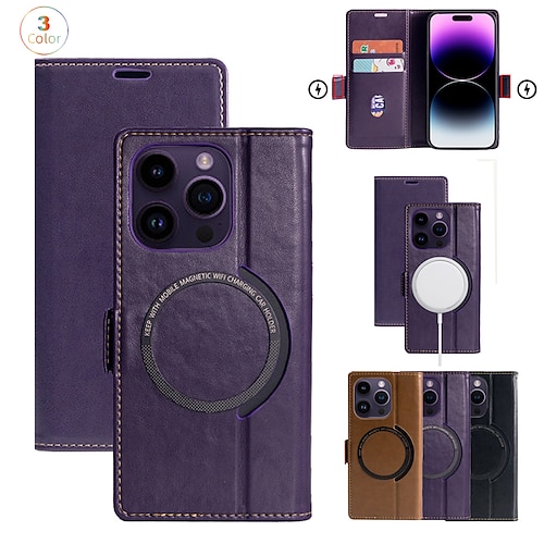 

Phone Case For Apple Magnetic Adsorption iPhone 14 13 12 11 Pro Max Plus Bumper Frame Magnetic Full Body Protective Solid Colored PU Leather