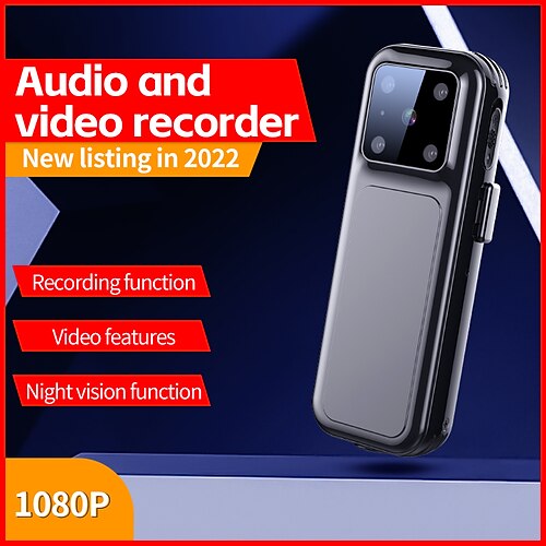 

Digital Voice Video Recorder V16 English Portable Digital Voice Video Recorder Photographed Recording with Noise Reduction Voice Recorder Pen for Business Speech Meeting Learning Lectures