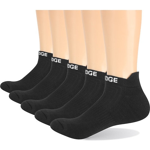

Men's 5 Pairs Socks Ankle Socks Running Socks Fashion Comfort Cotton Letter Medium Spring & Summer Multi color Black