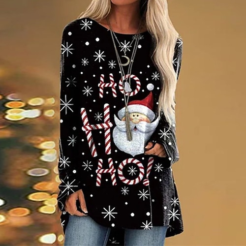 

Women's Christmas Casual Dress T Shirt Dress Tee Dress Shift Dress Mini Dress Black Blue Wine Long Sleeve Plaid Print Winter Fall Autumn Crew Neck Fashion Daily Date 2022 S M L XL XXL