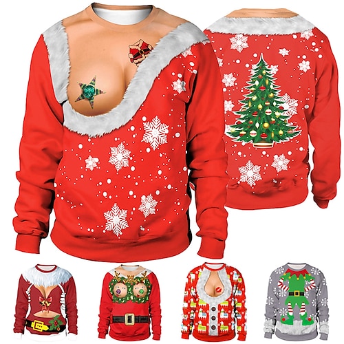 

Natale Babbo Natale Felpa con cappuccio Cartone animato Manga Manga Grafica Felpa con cappuccio Per Per uomo Per donna Unisex Per adulto Stampa 3D 100% poliestere