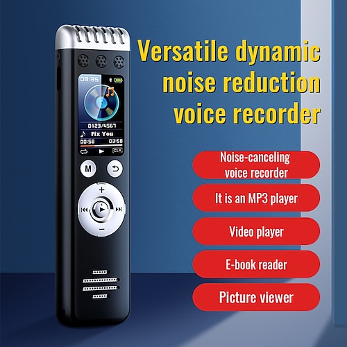 

Digital Voice Recorder Q88 English Portable Digital Voice Recorder 30.48 mm E-Book Voice Activated Recorder Portable MP3 Player Audio Recorder with Playback with Noise Reduction for Business Speech