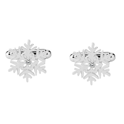 

Men's Vintage Cufflinks Silver Snowflake For Formal